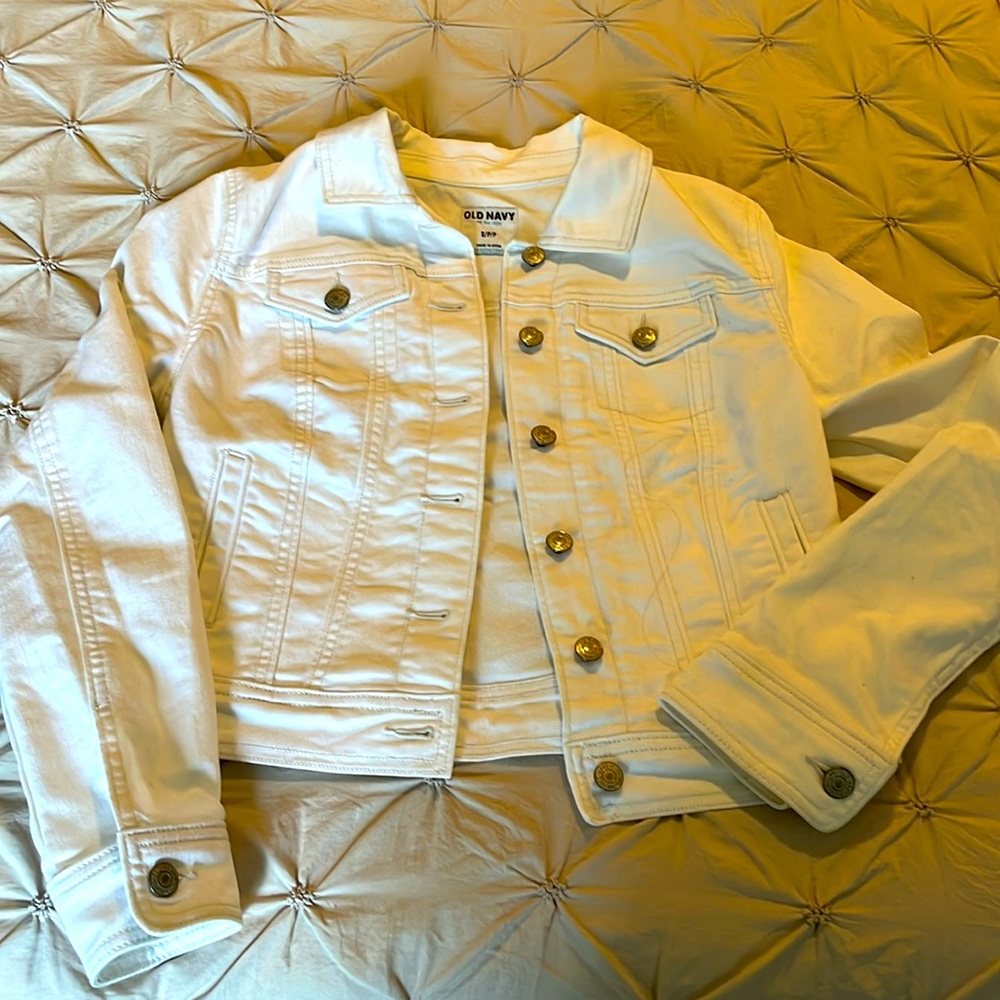 Old Navy white denim jacket